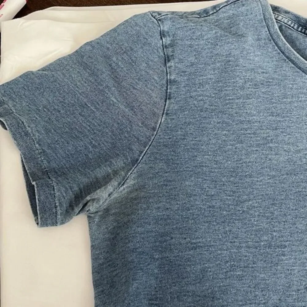 Polo Ralph Lauren Denim Pocket T-Shirt Men L Blue Knit Short Sleeve Casual Chore